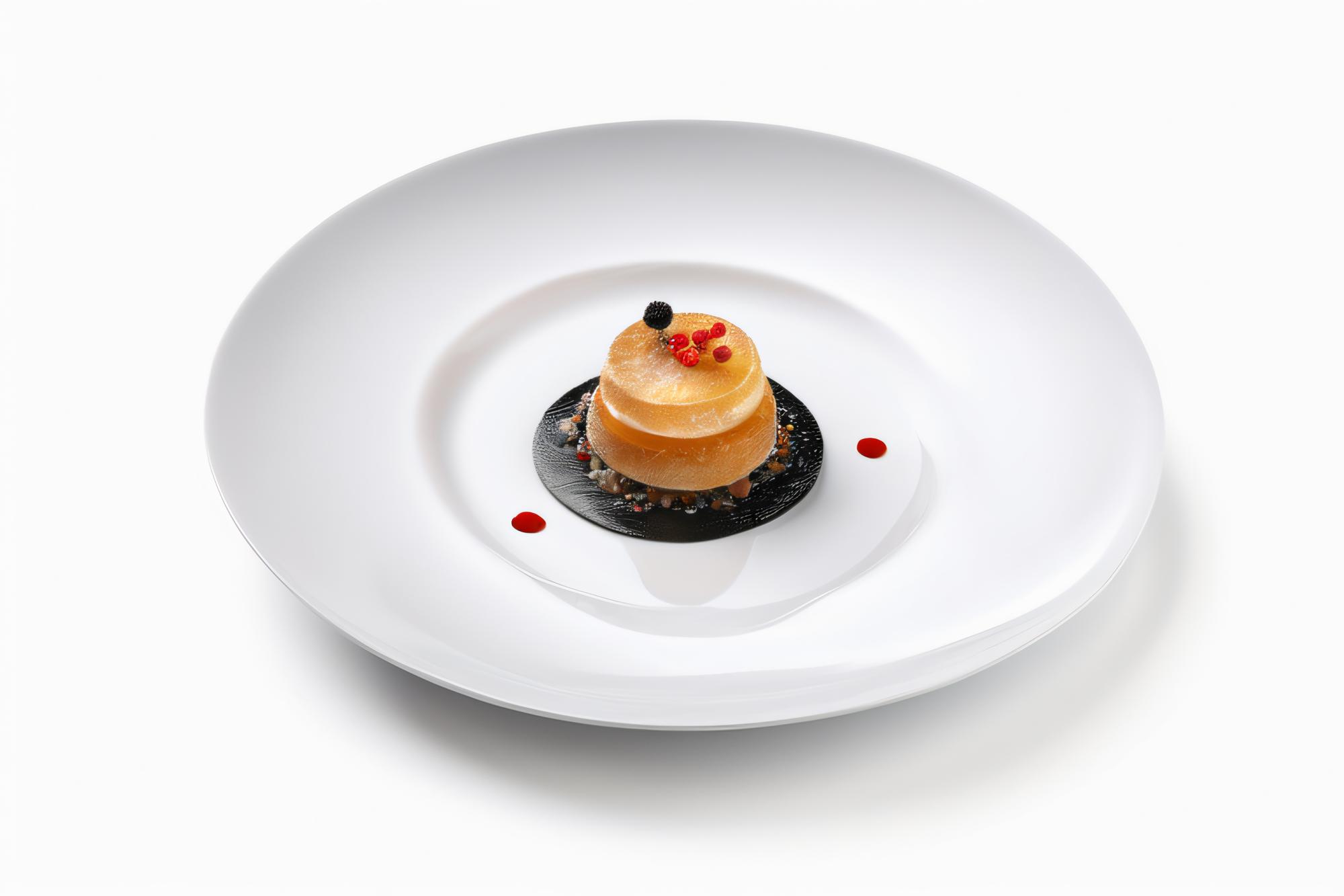 Modern dessert plated with precision